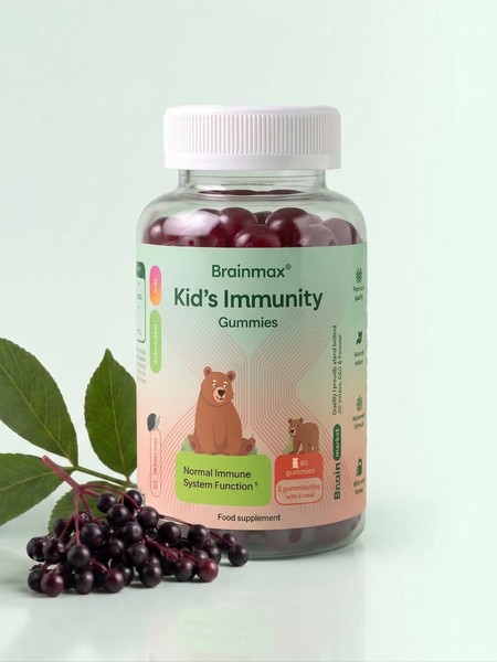 BrainMax Kids Immunity Gummies složení s vitamínem C zinkem a černým bezem